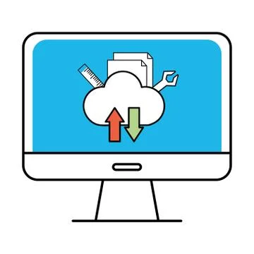 Technology computing cartoon イラスト素材