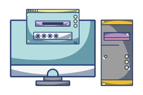 Technology computing cartoon Stock Illustration