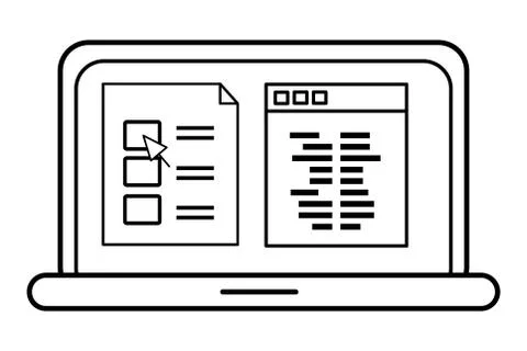 Technology computing cartoon イラスト素材