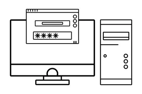 Technology computing cartoon Stockillustratie
