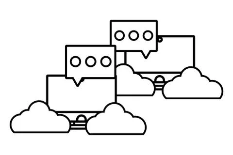 Technology computing cartoon Illustrazione stock