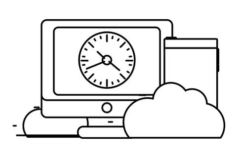 Technology computing cartoon Stock Illustration