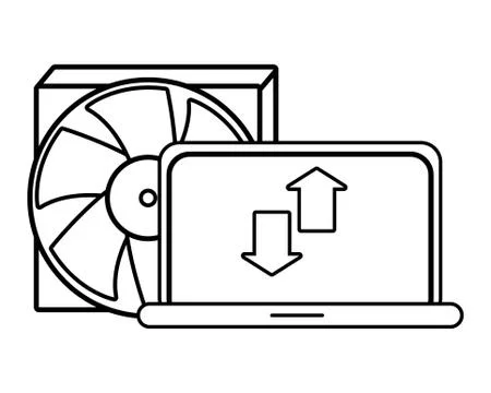 Technology computing cartoon Ilustração Stock