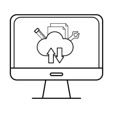 Technology computing cartoon 스톡 일러스트