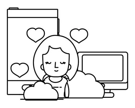 Technology computing cartoon 스톡 일러스트