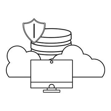 Technology computing cartoon Illustrazione stock