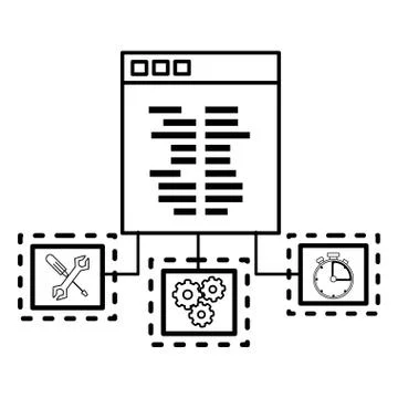 Technology computing cartoon イラスト素材