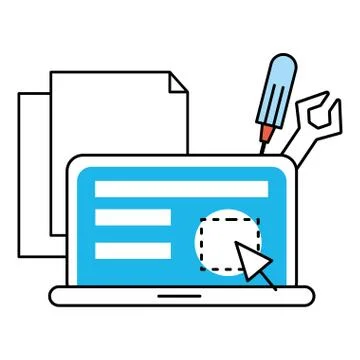 Technology computing cartoon イラスト素材