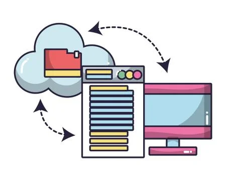 Technology computing cartoon Illustrazione stock