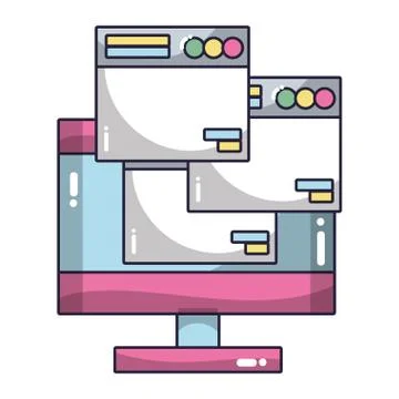 Technology computing cartoon 스톡 일러스트