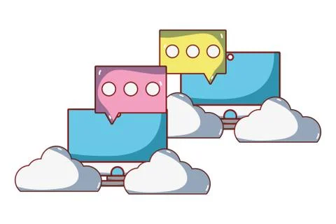 Technology computing cartoon Stock Illustration