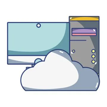 Technology computing cartoon 스톡 일러스트