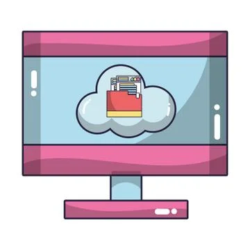 Technology computing cartoon Stock Illustration