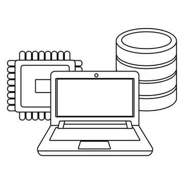 Technology computing cartoon Stock Illustration