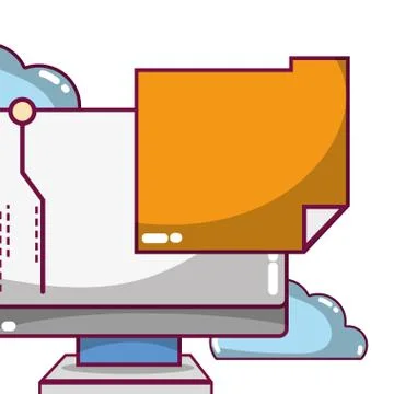 Technology computing cartoon 库存插图