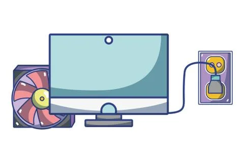 Technology computing cartoon Ilustração Stock