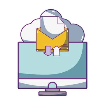 Technology computing cartoon イラスト素材