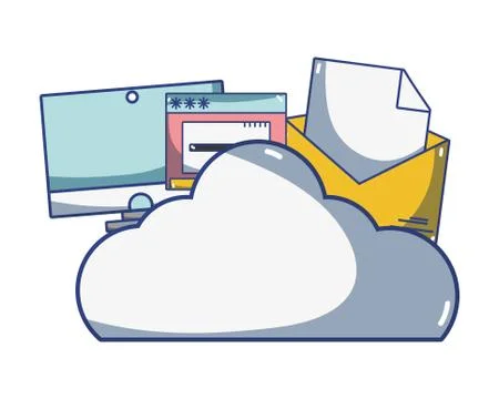 Technology computing cartoon 스톡 일러스트