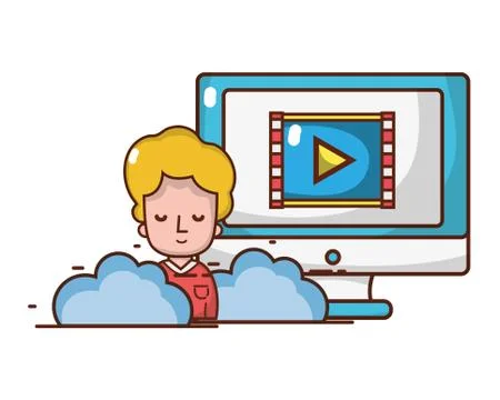 Technology computing cartoon Stock Illustration