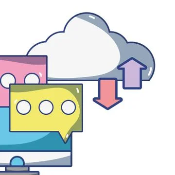 Technology computing cartoon Stock Illustration