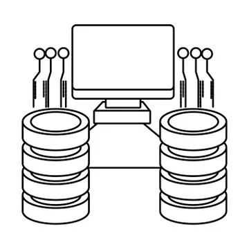 Technology computing cartoon Stock Illustration