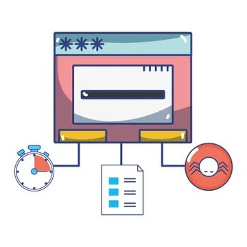 Technology computing cartoon イラスト素材