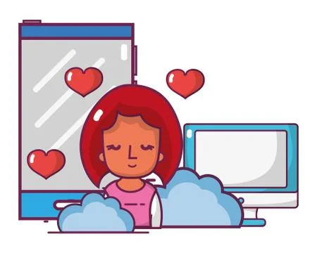 Technology computing cartoon Stock Illustration