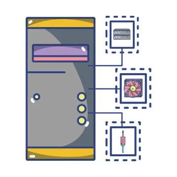 Technology computing cartoon Ilustração Stock