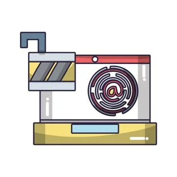 Technology computing cartoon Ilustração Stock