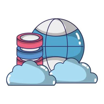 Technology computing cartoon 库存插图