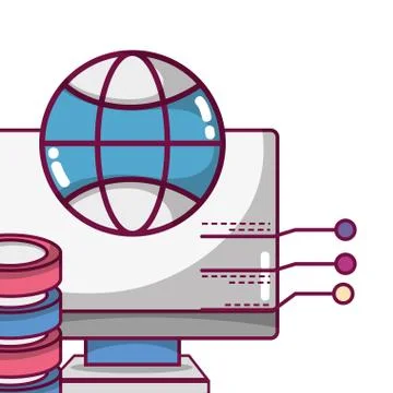 Technology computing cartoon イラスト素材