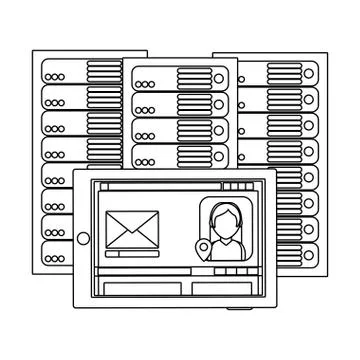 Technology computing cartoon Stock Illustration