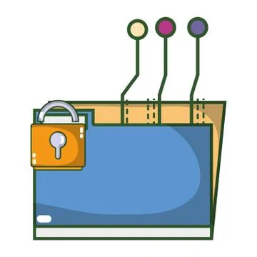 Technology computing security cartoon Illustrazione stock