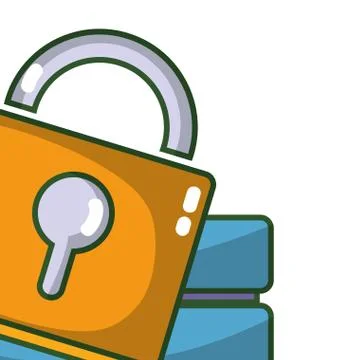 Technology computing security cartoon Stockillustratie