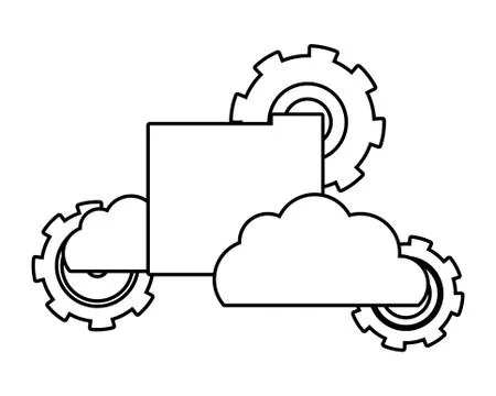 Technology computing support cartoon Stock Illustration