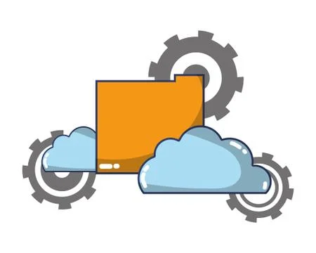 Technology computing support cartoon Stock Illustration