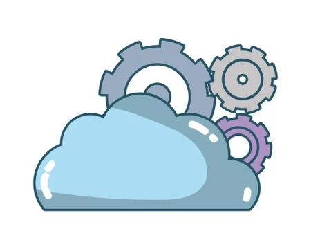 Technology computing support cartoon 스톡 일러스트