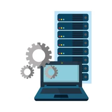 Technology computing support cartoon 스톡 일러스트