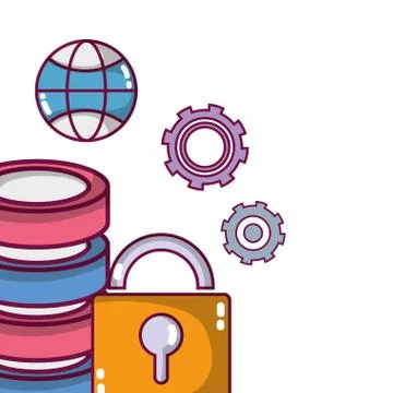 Technology computing support cartoon Stock Illustration