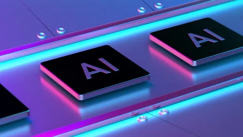 Technology Concept Animation Of Artificial Intelligence Processor Video stock 160893160