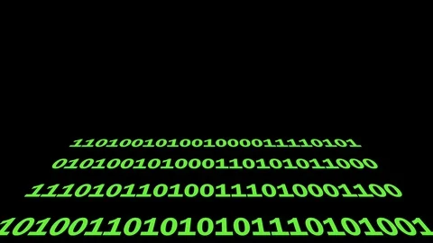 Technology concept. Animation of green chromakey Matrix Binary Code moving on Stock Footage 95934660