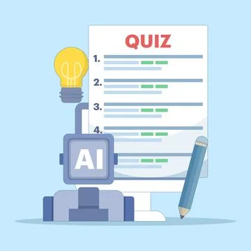 Technology concept to answer questions. answering questions with the help of AI Stockillustratie
