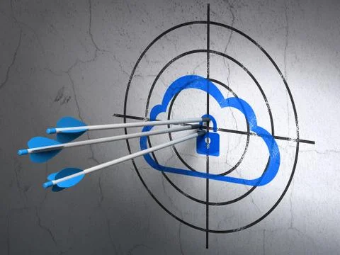 Technology concept: arrows in Cloud With Padlock target イラスト素材