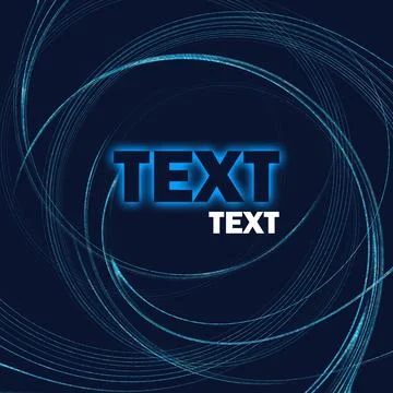 Technology Concept Background with Blue Glowing Circular Lines and Copy Space Stock Illustration