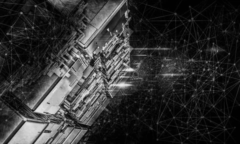 Technology concept background ready for presentation. 3D rendering of futuristic Stock Illustration