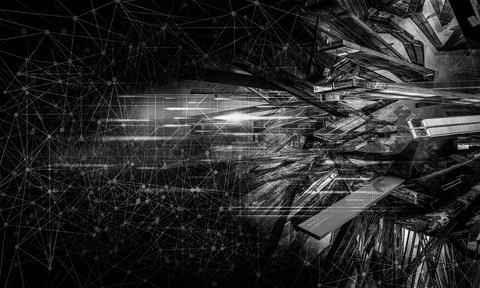 Technology concept background ready for presentation. 3D rendering of futuristic 스톡 일러스트