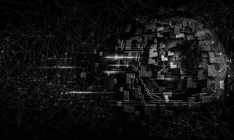 Technology concept background ready for presentation. 3D rendering of futuristic Stock Illustration