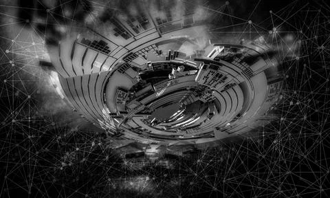 Technology concept background ready for presentation. 3D rendering of futuristic 스톡 일러스트