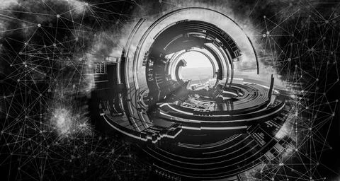 Technology concept background ready for presentation. 3D rendering of futuristic 스톡 일러스트