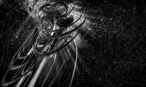 Technology concept background ready for presentation. 3D rendering of futuristic Illustration